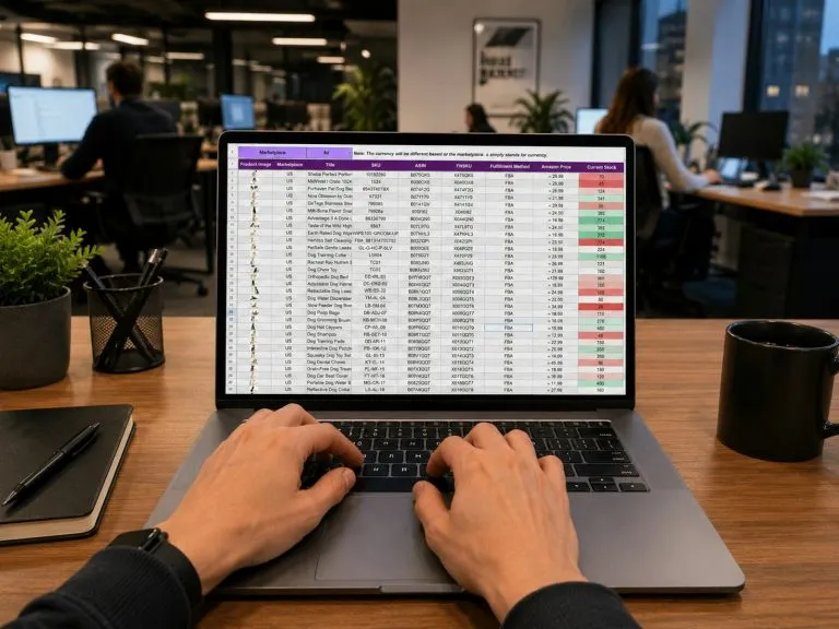 Person doing data entry at a desk with a keyboard and monitor while preparing data entry interview questions and answers