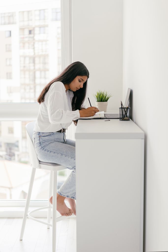online jobs — writing at a desk at home